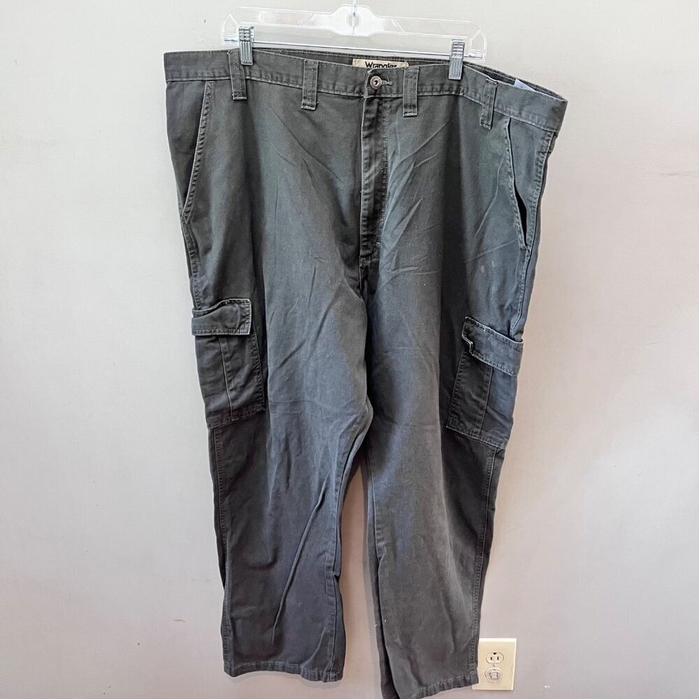 Wrangler Authentics Mens Cargo Pants‎ 46x30 Cotton Gray